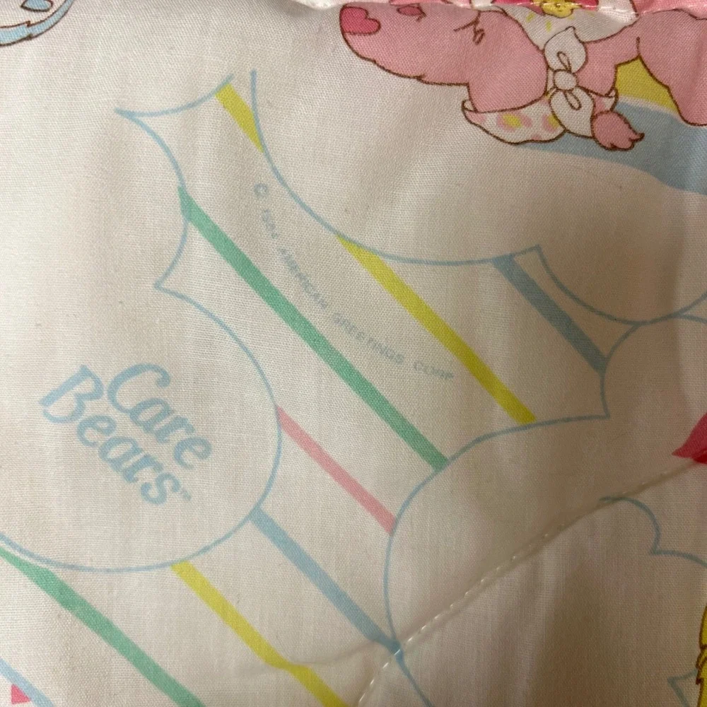 Care Bears Vintage Baby Sleeping Bag 1984 Pastel Rainbow 33x21 80s nursery decor